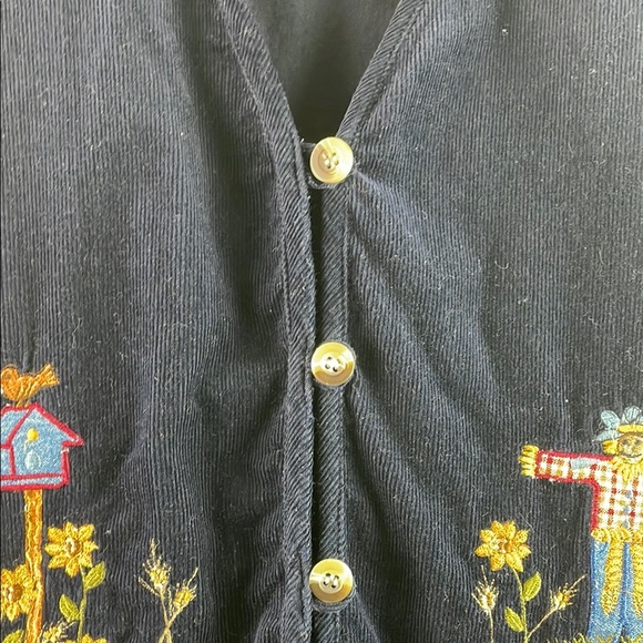 Casey and Max Navy Embroidered Vest Size L - Picture 3 of 9